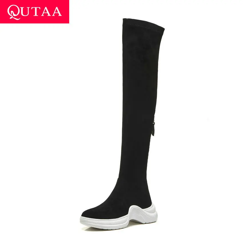 QUTAA 2020 Casual Winter Boots Round Toe Wedge High Heel Thigh High Boots Fashion Zipper Women Over The Knee Boots Size 34-40
QUTAA 2020 Casual Winter Boots Round Toe Wedge High Heel Thigh High Boots Fashion Zipper Women Over The Knee Boots Size 34-40