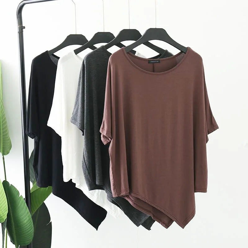2019 Summer Fashion Short Sleeve Irregular Hem T-Shirt Modal High Elasticity Loose Casual Tops Women O Neck Solid Color T Shirt
2019 Summer Fashion Short Sleeve Irregular Hem T-Shirt Modal High Elasticity Loose Casual Tops Women O Neck Solid Color T Shirt