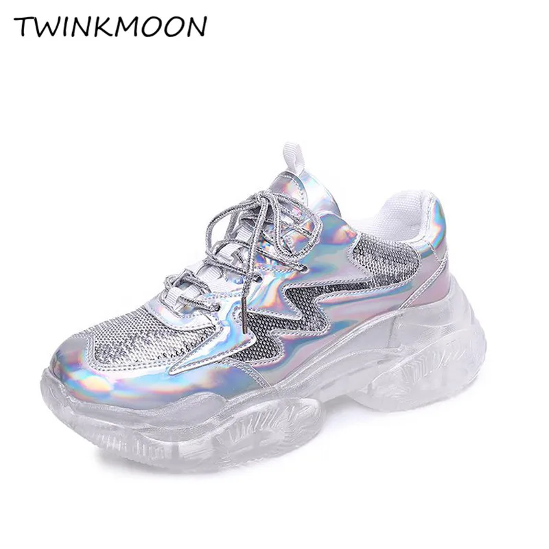 Sequined Chunky Sneakers Women Shoes Fluorescent Silver Blue Multicolor Plartfrom Shoes Trainers Holographic Dad Sneakers Bling
Sequined Chunky Sneakers Women Shoes Fluorescent Silver Blue Multicolor Plartfrom Shoes Trainers Holographic Dad Sneakers Bling
