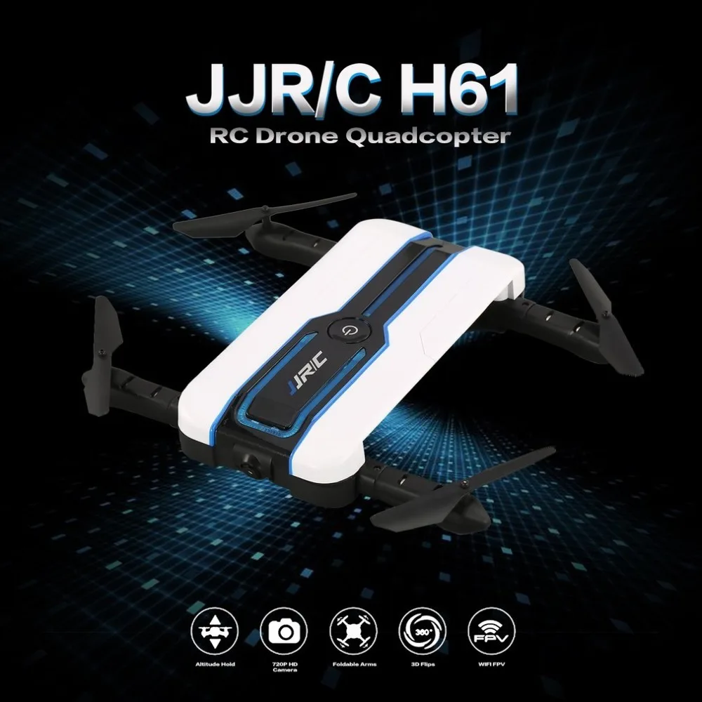

JJR/C H61 RC Drone Wifi FPV 720P HD Camera Mode Altitude Hold Headless Mode Flips & Rolls Foldable Selfie Quadcopter RC Drone