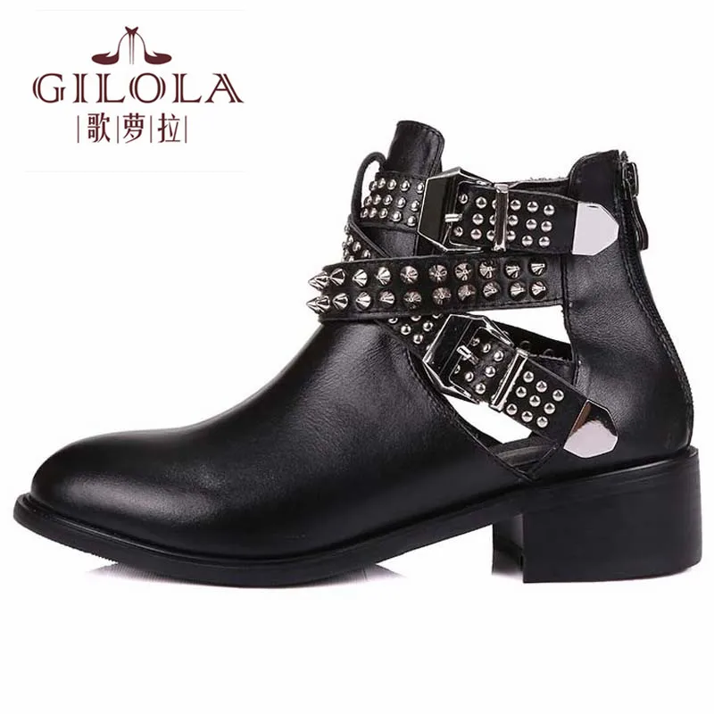 4cm thick heels ankle genuine leather boots rivet motorcycle women boots women shoes autumn woman party black #Y0631280F
4cm thick heels ankle genuine leather boots rivet motorcycle women boots women shoes autumn woman party black #Y0631280F