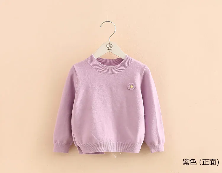 2018 Autumn Spring 2-10 Years Old Gift Children'S Clothing O-Neck Long Sleeve Candy Color Knitted Kids Baby Girls Sweater (12)
