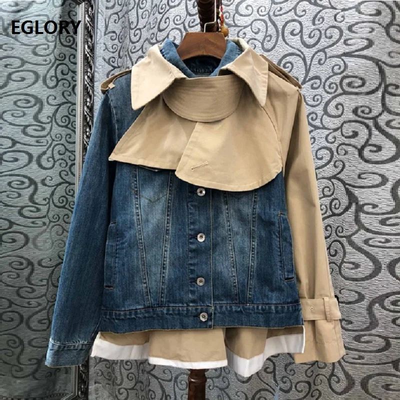 100%Cotton Jackets 2019 Autumn Casual Denim Coat Women Turn-down Collar Color Block Patchwork Long Sleeve Jeans Coat Ladies
100%Cotton Jackets 2019 Autumn Casual Denim Coat Women Turn-down Collar Color Block Patchwork Long Sleeve Jeans Coat Ladies