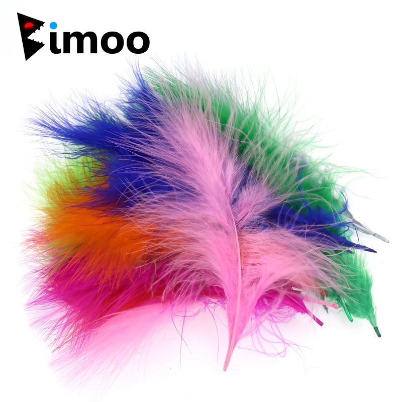 Фото Bimoo 500pcs/Pack Big Pack Fly Tying Marabou Feather for Streamer Lead Jig Woolly Bugger Leech Dye White | Спорт и развлечения