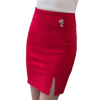 

Fashion Sexy Slim 2019 Spring New Women Pencil Skirt High Waist Stretch fabrics Split Back Zipper OL Lady Skirt Plus Size S--5XL