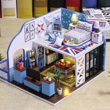 Romantic 3D Miniature Dollhouse DIY Ocean View Doll House Furniture Kit Wooden House Miniaturas Toys With Lamp For Children Gift
Romantic 3D Miniature Dollhouse DIY Ocean View Doll House Furniture Kit Wooden House Miniaturas Toys With Lamp For Children Gift