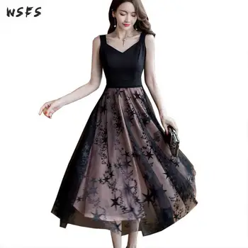 Summer Mesh Dresses Black Star Vneck Spaghetti Strap Womens Dress Slim Vintage Lace Sexy Party Elegant Midi Long Aline Sundress
Summer Mesh Dresses Black Star Vneck Spaghetti Strap Womens Dress Slim Vintage Lace Sexy Party Elegant Midi Long Aline Sundress