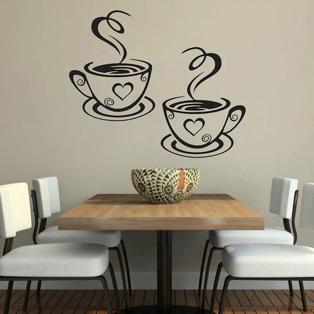 1pair Kitchen Wall Stickers Coffee Cup with Heart Sticker for Cafe Oven Dining Hall DIY Vinyl Self Adhesive Wall Decoration
1pair Kitchen Wall Stickers Coffee Cup with Heart Sticker for Cafe Oven Dining Hall DIY Vinyl Self Adhesive Wall Decoration