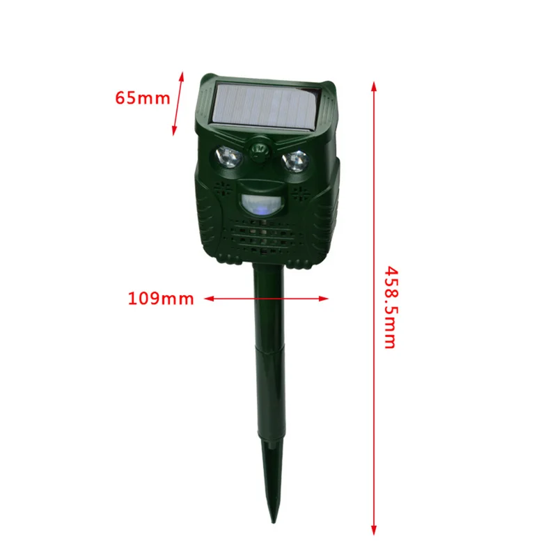 Outdoor Solar Powered Infrared Sensor Ultrasonic Dog Cat RepellerAnimal Birds Chaser Repellers with Infrared Detector Pest
Outdoor Solar Powered Infrared Sensor Ultrasonic Dog Cat RepellerAnimal Birds Chaser Repellers with Infrared Detector Pest