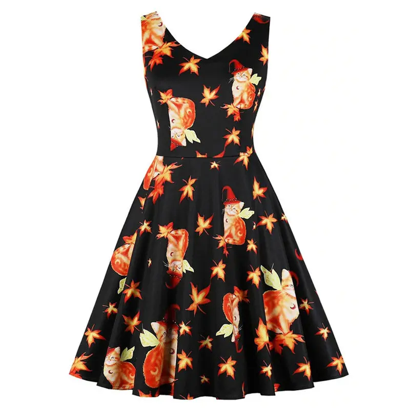 Women's Sleeveless V-Neck Swing Dress 3D Cat Pattern Print Swing Dress Elegant Harajuku Halloween dresses forwomen free ship #TH
Women's Sleeveless V-Neck Swing Dress 3D Cat Pattern Print Swing Dress Elegant Harajuku Halloween dresses forwomen free ship #TH
