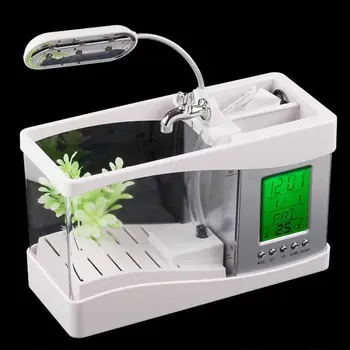 Black/ White USB Desktop Mini Fish Tank Aquarium with LED Lamp Light LCD Screen and Clock Free Shipping
Black/ White USB Desktop Mini Fish Tank Aquarium with LED Lamp Light LCD Screen and Clock Free Shipping