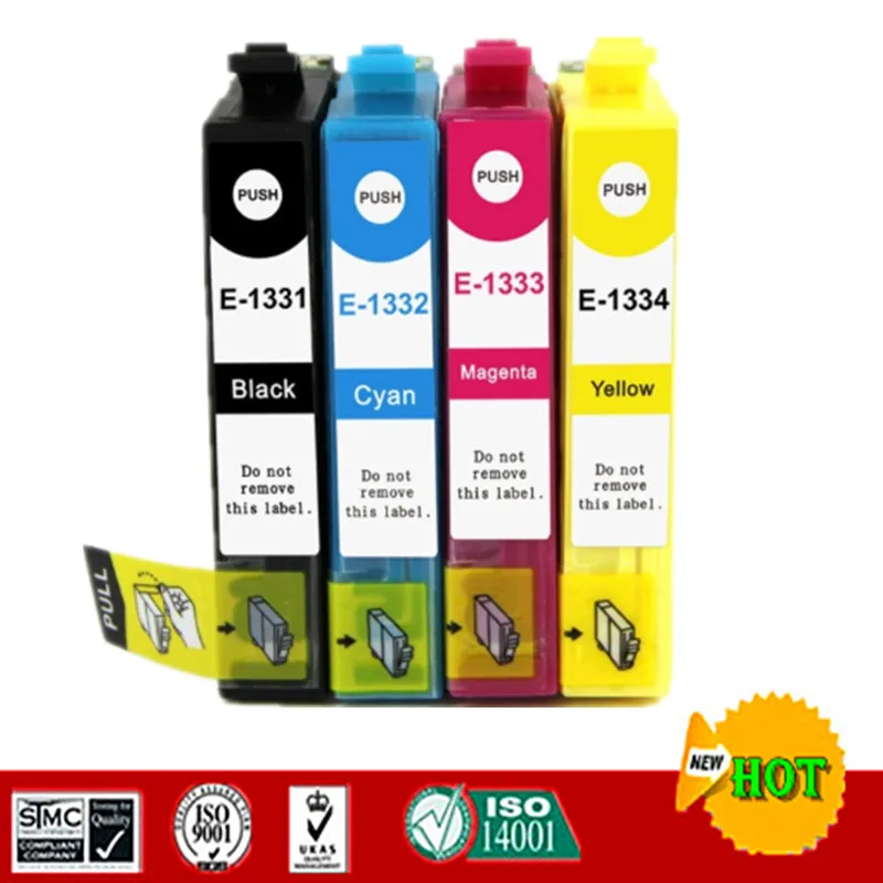 Compatible ink cartridges suit for T1331 - T1334 , suit for Epson Stylus T12/T22/T25/TX120/TX123/TX125/TX129/TX235/TX420W
Compatible ink cartridges suit for T1331 - T1334 , suit for Epson Stylus T12/T22/T25/TX120/TX123/TX125/TX129/TX235/TX420W