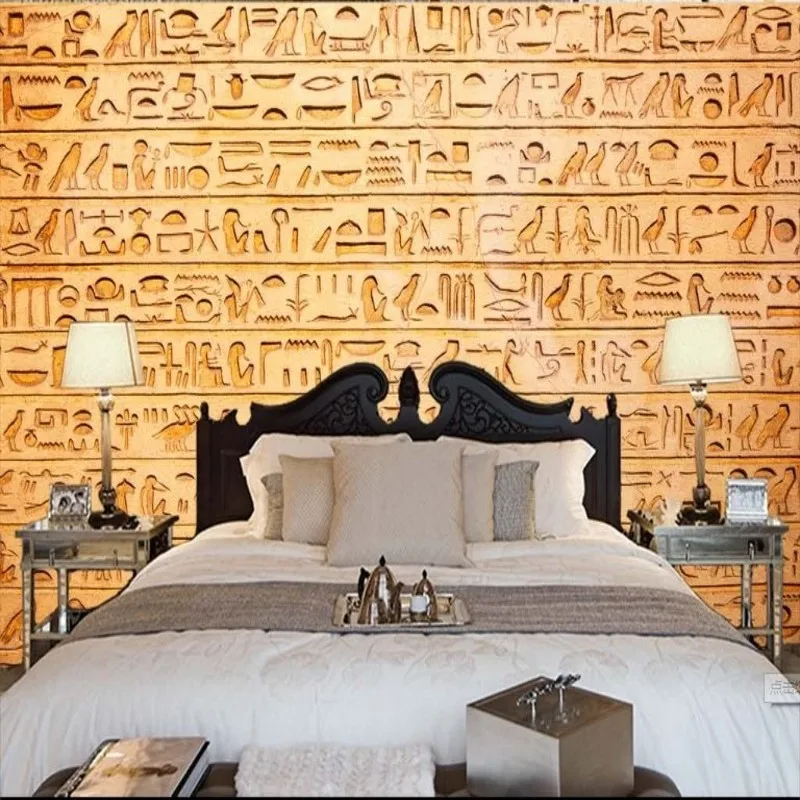 

beibehang 3D stereoscopic large mural wallpaper mural Egyptian reliefs of animals and birds living room TV backdrop