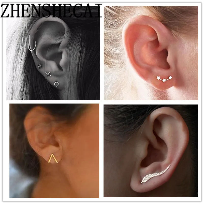 5Pairs Boho Water Drop Crystal Rhinestone Stud Earrings Women Party Jewelry JM