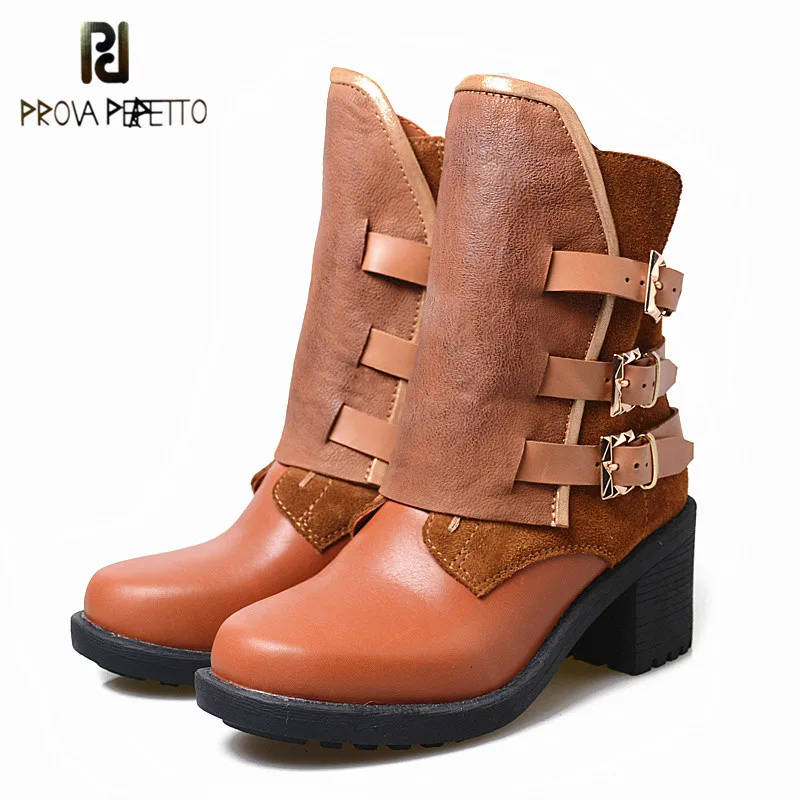 Prova perfetto 2018 Autumn Winter Thick High Heels Woman Chelsea Boots Buckle Strap Non-slip Cow Leather Soft Motorcycle Boots
Prova perfetto 2018 Autumn Winter Thick High Heels Woman Chelsea Boots Buckle Strap Non-slip Cow Leather Soft Motorcycle Boots