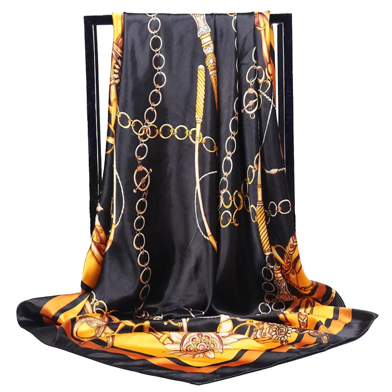 Retro Ladies Silk Scarf Bandana Fashion Women Printed Hijab Scarf Leopard Chain Pattern Large Square Scarves Wrap
Retro Ladies Silk Scarf Bandana Fashion Women Printed Hijab Scarf Leopard Chain Pattern Large Square Scarves Wrap