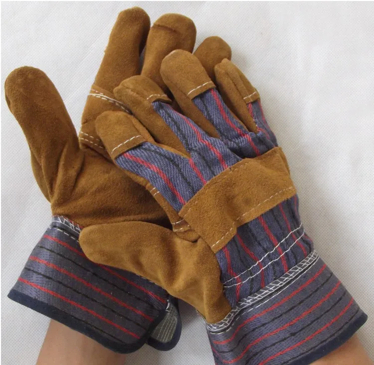 Image Welding Gloves Labor Protective Wear resisting High Temperature Resistant Cowhide Work Gloves