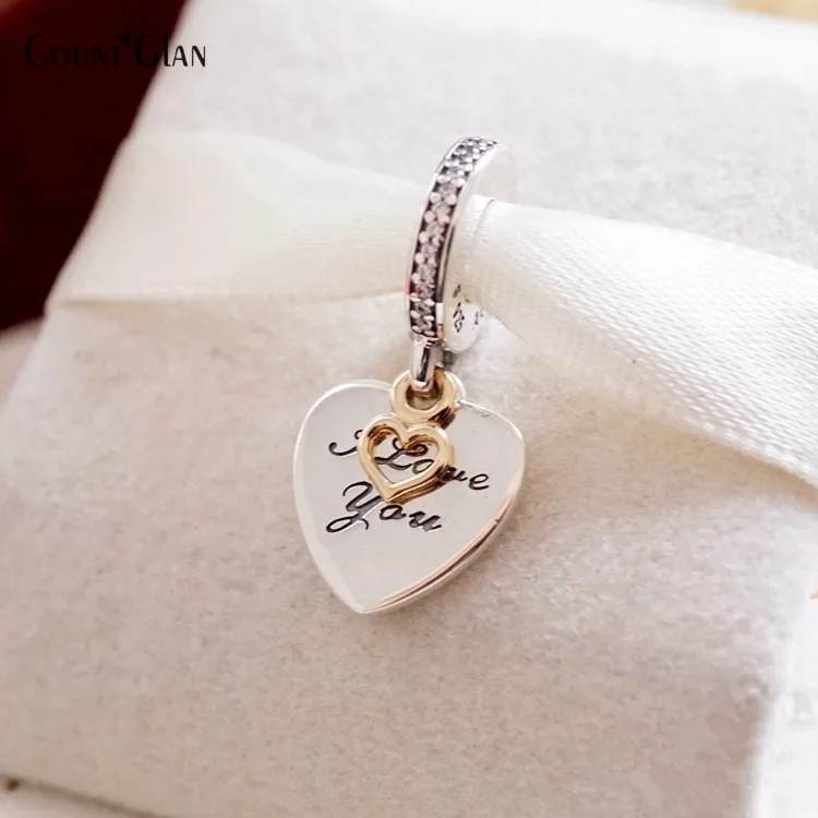 2017 Valentine's Day 925 Sterling Silver Love You Forever With Gold Heart Dangle Charms Fits Pandora Bracelet For Women Jewelry
2017 Valentine's Day 925 Sterling Silver Love You Forever With Gold Heart Dangle Charms Fits Pandora Bracelet For Women Jewelry