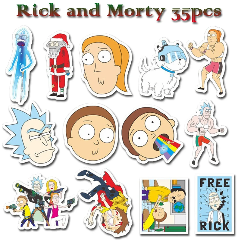 35 Pcs/Lot Anime Rick and Morty Stickers For Laptop Backpack Pad Bicycle PS4 PVC waterproof Decal sticker
35 Pcs/Lot Anime Rick and Morty Stickers For Laptop Backpack Pad Bicycle PS4 PVC waterproof Decal sticker