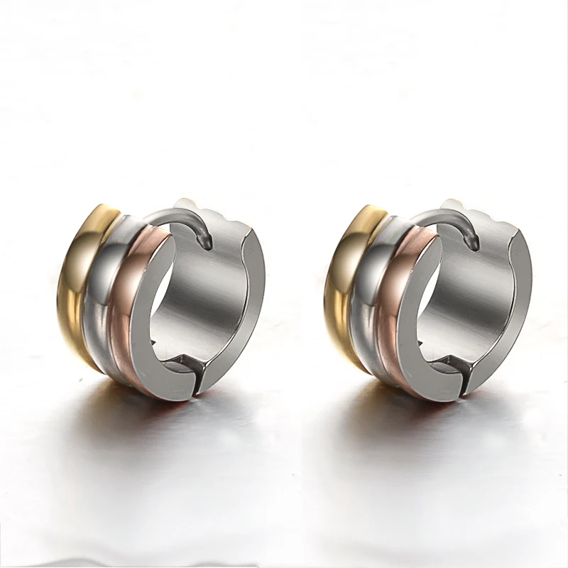 2019 New Design Men Woman Jewelry Ear Earrings Cool Punk Tricolor Stainless Steel Hoop Piercing Round Earring Accessory
2019 New Design Men Woman Jewelry Ear Earrings Cool Punk Tricolor Stainless Steel Hoop Piercing Round Earring Accessory