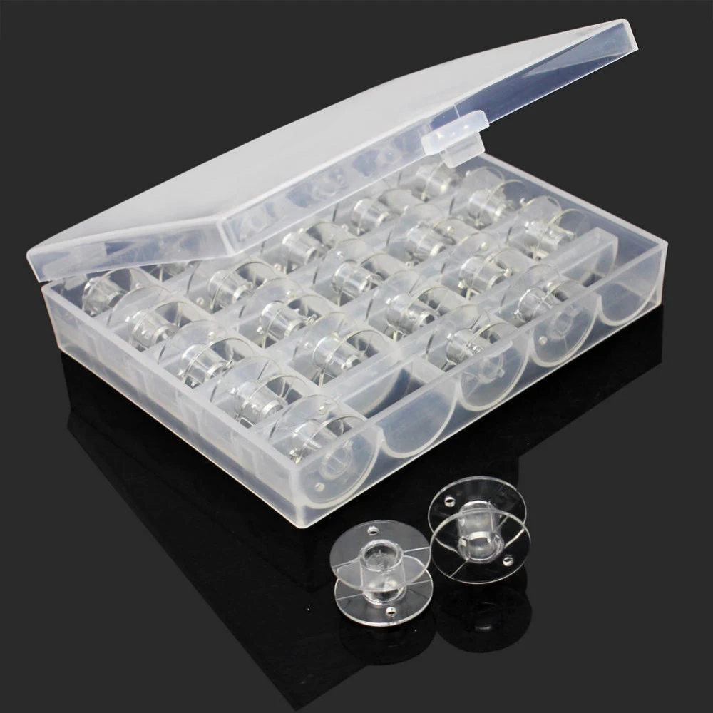 25Pcs/Set Empty Bobbins Sewing Machine Spools Clear Plastic Case Storage Box for Sewing Machine -39 2518p
25Pcs/Set Empty Bobbins Sewing Machine Spools Clear Plastic Case Storage Box for Sewing Machine -39 2518p