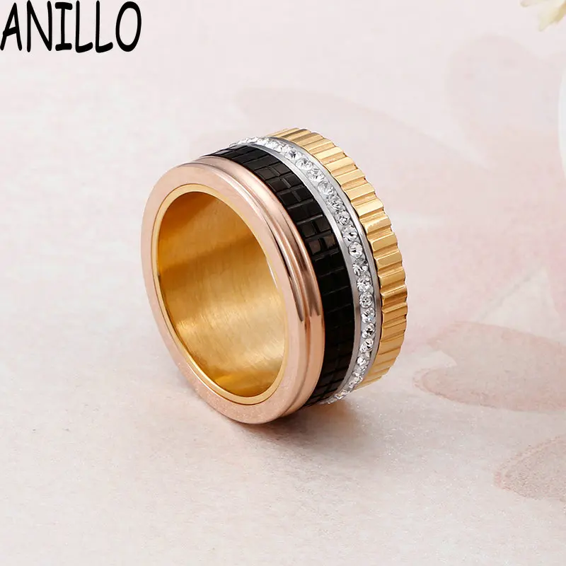 ANILLO Women Rings Fashion Multi-Layer Mixed Color Mosaic Zircon Stainless Steel Wedding Love Lucky Jewelry
ANILLO Women Rings Fashion Multi-Layer Mixed Color Mosaic Zircon Stainless Steel Wedding Love Lucky Jewelry