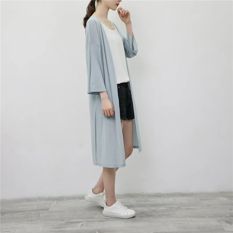 2019 Spring Summer Women Long Cardigan Casual Loose Thin Chiffon Cardigans Female Solid Split Shawl Coat Jacket Plus Size AB1339
2019 Spring Summer Women Long Cardigan Casual Loose Thin Chiffon Cardigans Female Solid Split Shawl Coat Jacket Plus Size AB1339