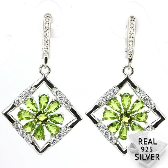 Real 7.7g 925 Solid Sterling Silver Ravishing Green Peridot Cubic Zirconia Woman's Earrings 42x24mm
Real 7.7g 925 Solid Sterling Silver Ravishing Green Peridot Cubic Zirconia Woman's Earrings 42x24mm
