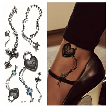 3D Tattoo Flash Sticker 19*9cm Waterproof Henna Tatoo Summer Style Temporary Body Art Glitter Tattoos Wrist Heart Lock Key Chain
3D Tattoo Flash Sticker 19*9cm Waterproof Henna Tatoo Summer Style Temporary Body Art Glitter Tattoos Wrist Heart Lock Key Chain