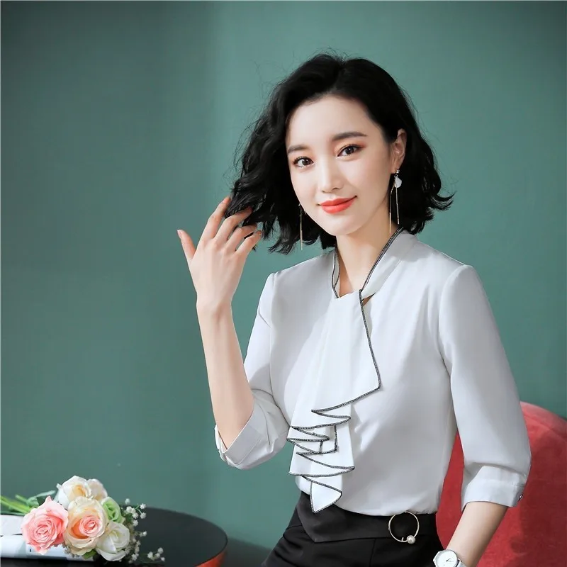 Fashion White Half Sleeve 2019 Spring Summer Chiffon Blouses & Shirts OL Styles Business Women Work Wear Clothes Ladies Blouse
Fashion White Half Sleeve 2019 Spring Summer Chiffon Blouses & Shirts OL Styles Business Women Work Wear Clothes Ladies Blouse