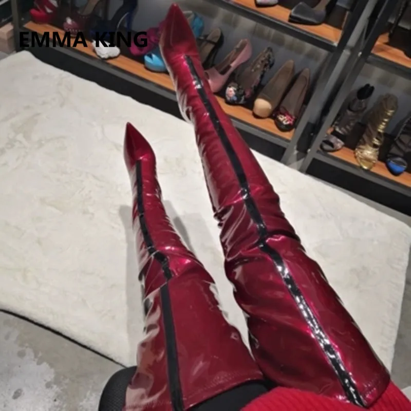 2019 New Red Leather Women Thigh High Crotch Boots Pointed Toe Sexy Ladies High Heel Runway Trendy Shoe Woman Over The Knee Boot
2019 New Red Leather Women Thigh High Crotch Boots Pointed Toe Sexy Ladies High Heel Runway Trendy Shoe Woman Over The Knee Boot