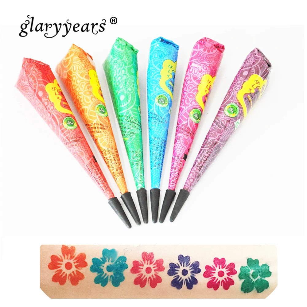 1 Piece Indian Henna Tattoo Paste 6 Colors Women Body Art Paint Drawing Temporary Natural Plant Pigment Henna Paste Mehndi Cone
1 Piece Indian Henna Tattoo Paste 6 Colors Women Body Art Paint Drawing Temporary Natural Plant Pigment Henna Paste Mehndi Cone