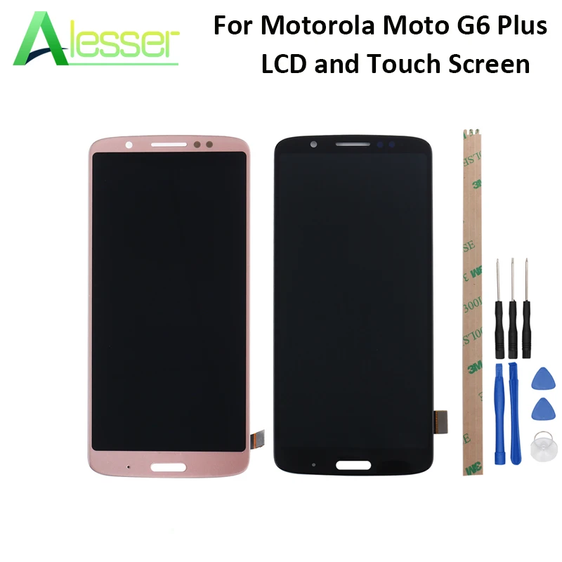 Alesser для Motorola Moto G6 Plus ЖК-дисплей и сенсорный экран 5 93 ''с инструментами клеем в