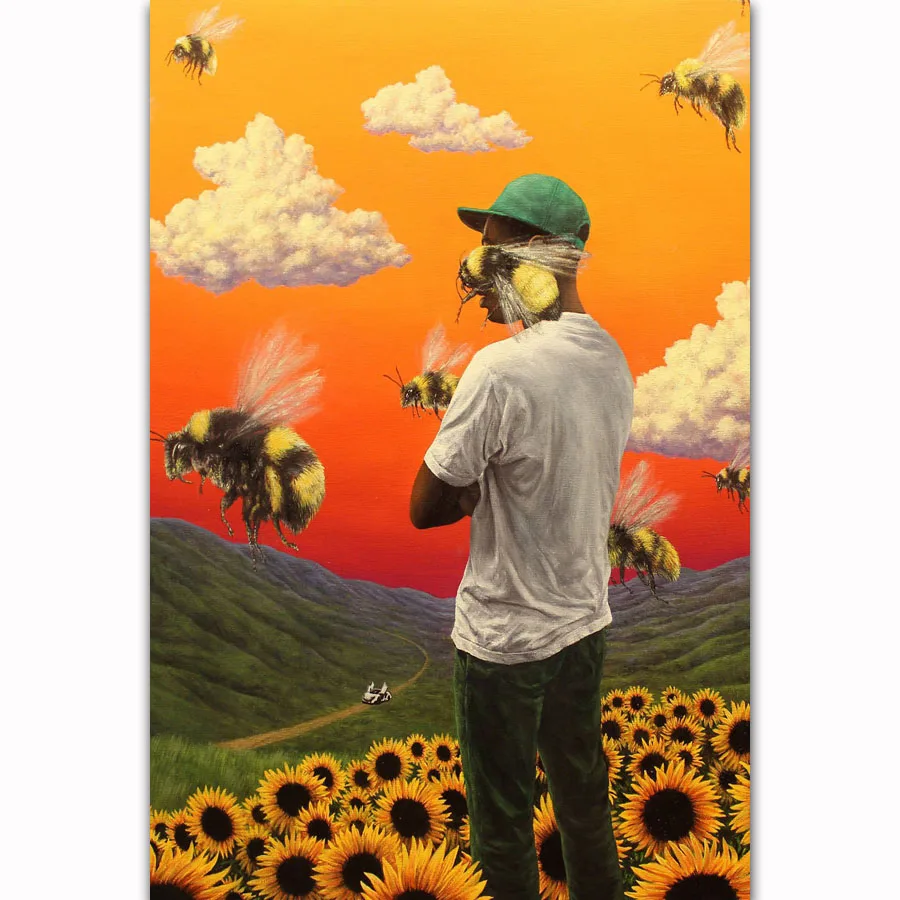FX1790 Póster Artístico de Tyler the Creator Flower Boy, póster de  estrellas, arte de seda ligera, lienzo de decoración de pared para  habitación del hogar, música de Rap, Hip Hop|Pintura y caligrafía| -