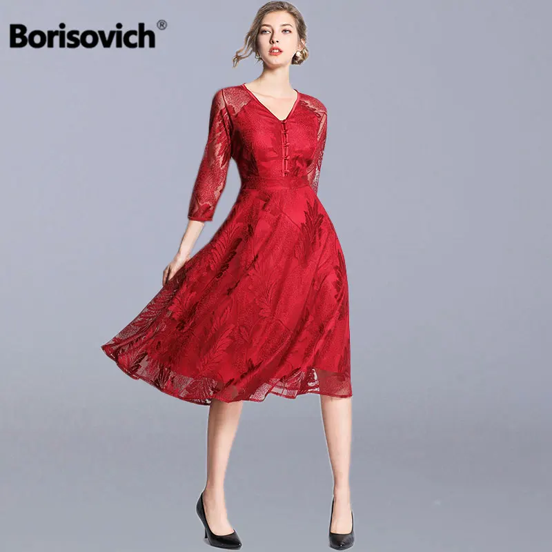 Borisovich Women Casual Lace Long Dress New Brand 2019 Spring Fashion V-neck Big Swing A-line Elegant Ladies Party Dresses N802
Borisovich Women Casual Lace Long Dress New Brand 2019 Spring Fashion V-neck Big Swing A-line Elegant Ladies Party Dresses N802
