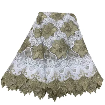 White and Green lace fabric with stones African cord lace fabric 2018 high quality sewing materials for dress 5yards H809-1
White and Green lace fabric with stones African cord lace fabric 2018 high quality sewing materials for dress 5yards H809-1