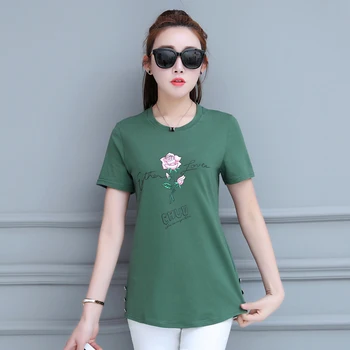 Casual Loose T Shirt Middle Age Women Print Short Sleeve Pullover Summer New Middle Age Mother Clothes Plus Size Top Basic Shirt
Casual Loose T Shirt Middle Age Women Print Short Sleeve Pullover Summer New Middle Age Mother Clothes Plus Size Top Basic Shirt