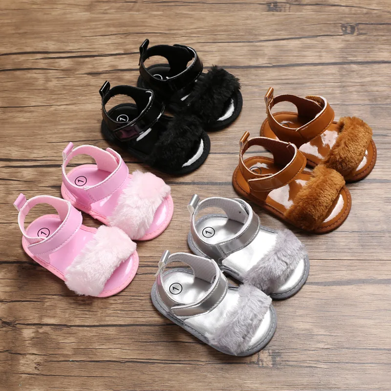 New Summer Girls Shoes Newborn Baby Cute Faux Fur Girl Dotted Fashion Cotton For 0-3Y |