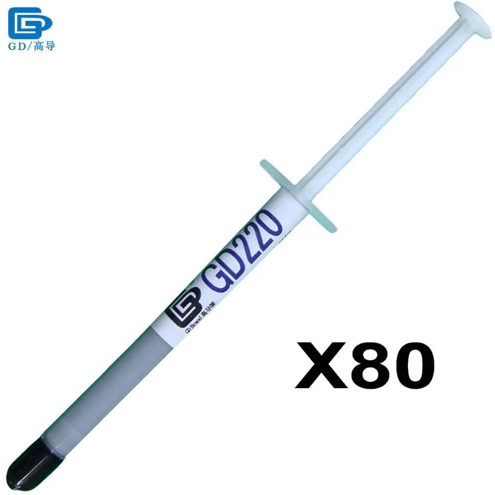 GD Brand Thermal Conductive Paste Grease Silicone GD220 Heat Sink Compound Plaster 80 Pieces Net Weight 1 Gram Gray For CPU SY1
GD Brand Thermal Conductive Paste Grease Silicone GD220 Heat Sink Compound Plaster 80 Pieces Net Weight 1 Gram Gray For CPU SY1