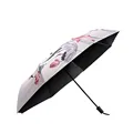 Fashion Transparent Parapluie Creative Women Rain Sun Umbrella Long Handle Cherry Blossom Mushroom Princess Romantic Umbrella