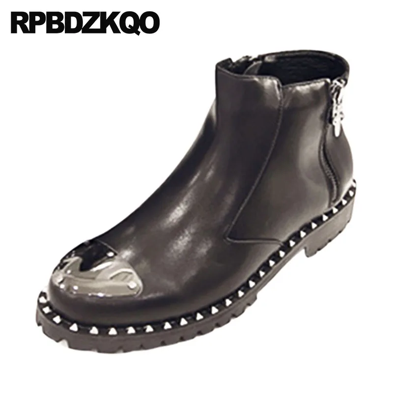 Metalic Stud Designer Shoes Men High Quality Zipper Punk Luxury Boots Full Grain Leather Rivet Rock Ankle Booties Steel Toe
Metalic Stud Designer Shoes Men High Quality Zipper Punk Luxury Boots Full Grain Leather Rivet Rock Ankle Booties Steel Toe