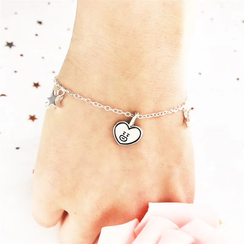 Kpop Bangtan Boys COOKY CHIMMY RJ MANG TATA MANG Bracelet Snake Chain Charm Bracelet Homme Femme Personality Jewellery WINGS
Kpop Bangtan Boys COOKY CHIMMY RJ MANG TATA MANG Bracelet Snake Chain Charm Bracelet Homme Femme Personality Jewellery WINGS