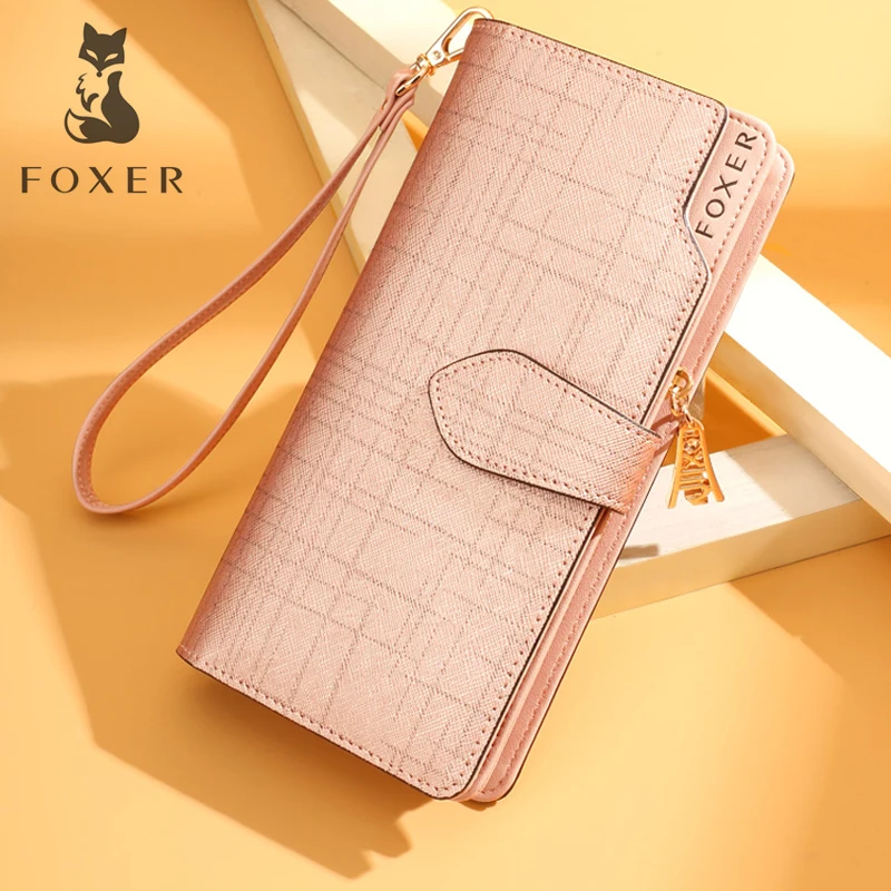 FOXER Women Brand Fashion Leather Long Wallet Female Clutch Bag Phone Bag Card Holder Luxury Coin Purse for Women & Girl
FOXER Women Brand Fashion Leather Long Wallet Female Clutch Bag Phone Bag Card Holder Luxury Coin Purse for Women & Girl