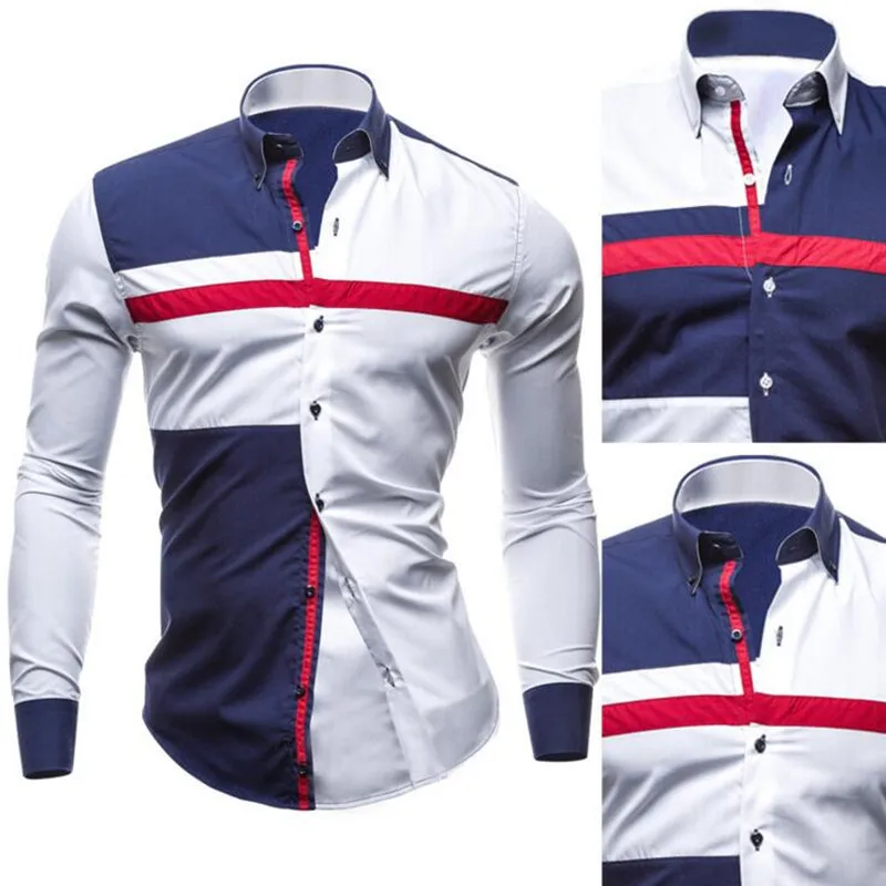 Brand New 2019 Autumn Men Casual shirt Fashion Patchwork Long Sleeve Mens Shirts Slim Fit Dress Shirt Camisa Men Clothes M-XXL
Brand New 2019 Autumn Men Casual shirt Fashion Patchwork Long Sleeve Mens Shirts Slim Fit Dress Shirt Camisa Men Clothes M-XXL
