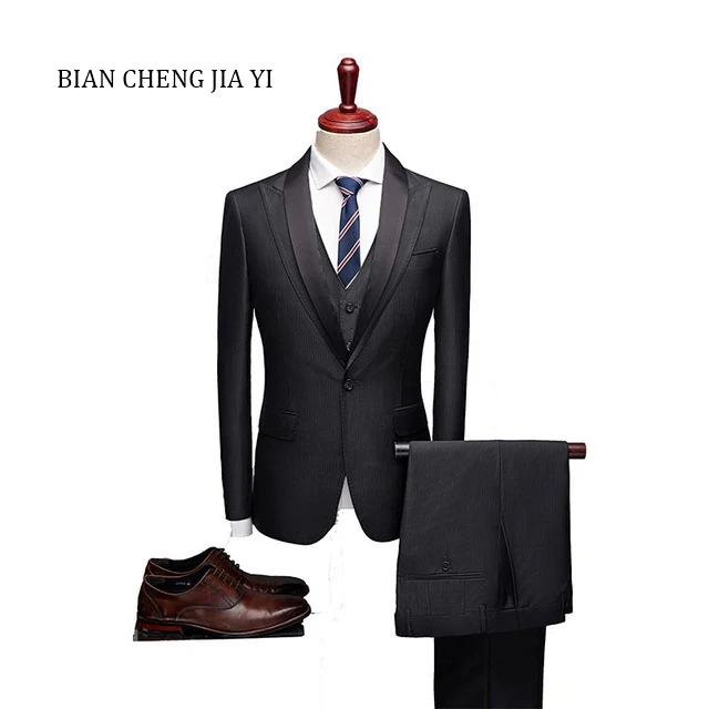 Fashion Black High quality Mens Wedding suits Formal Patchwork lapels Suits 3 Pieces Wedding Groom Tuxedos Prom Slim Fit suits
Fashion Black High quality Mens Wedding suits Formal Patchwork lapels Suits 3 Pieces Wedding Groom Tuxedos Prom Slim Fit suits