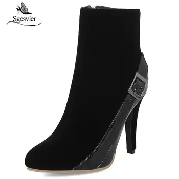 Sgesvier Women Winter Boots 2018 New Fashion Elegant High Thin Heel Woman Black Red Ankle Boots Shoes Plus Size 28-50 OX916
Sgesvier Women Winter Boots 2018 New Fashion Elegant High Thin Heel Woman Black Red Ankle Boots Shoes Plus Size 28-50 OX916
