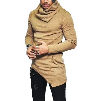 NIBESSER Men's High-necked Sweaters Irregular Design Top Male Sweater Solid Color Mens Casual Sweater Pullover Sweaters For Mens
NIBESSER Men's High-necked Sweaters Irregular Design Top Male Sweater Solid Color Mens Casual Sweater Pullover Sweaters For Mens