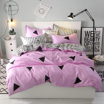BEST.WENSD Quality ropa de cama single full size AB side Geometric patterns bedding pink+stripe bedroom princess bed for girl
BEST.WENSD Quality ropa de cama single full size AB side Geometric patterns bedding pink+stripe bedroom princess bed for girl