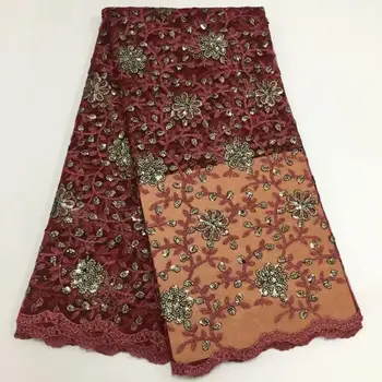 Burgundy Color Sequins Net Lace Fabric 2019 High Quality African Mesh Wedding Bride Dress Sewing Sequined Embroidered Material
Burgundy Color Sequins Net Lace Fabric 2019 High Quality African Mesh Wedding Bride Dress Sewing Sequined Embroidered Material