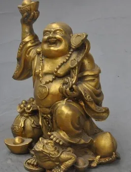 TNUKK 7# chinese brass Wealth Yuan Bao Coin RuYi money Bag Toad Maitreya Buddha Statue
TNUKK 7# chinese brass Wealth Yuan Bao Coin RuYi money Bag Toad Maitreya Buddha Statue